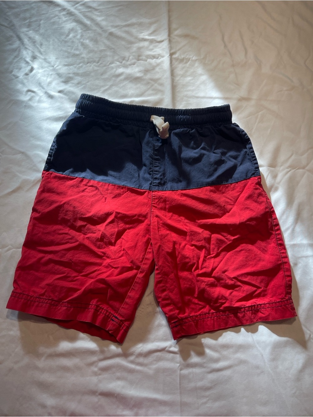 dip Two-Tone Navy and Red Kids Swim Trunks